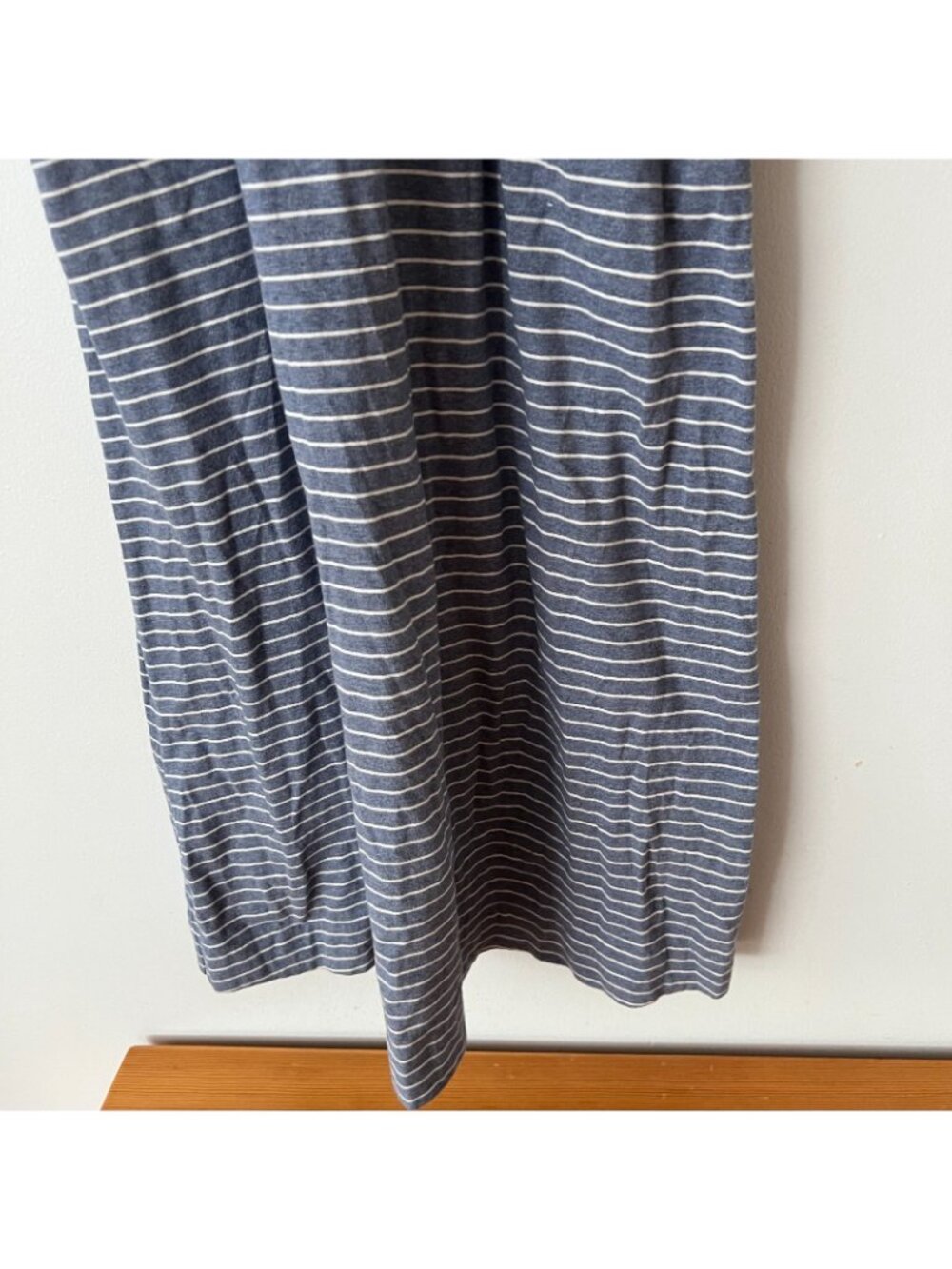 J. Crew Blue Striped Strappy Cotton Jersey Midi Dress Women's Size Medium - Picture 2 of 10